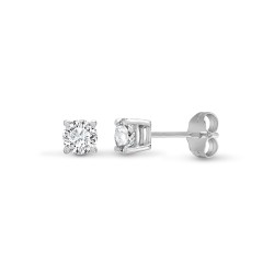 Lab 9ct White Gold 1.00ct 4 Claw Diamond Solitaire Stud Earrings