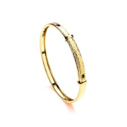 9ct Yellow Gold Childs 3mm Diamond Cut Expandable Bangle