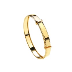 9ct Yellow Gold Childs 5mm Diamond Cut Expandable Bangle