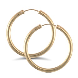 9ct yellow gold plain polished Hoop Earrings