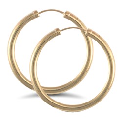 9ct yellow gold plain polished Hoop Earrings
