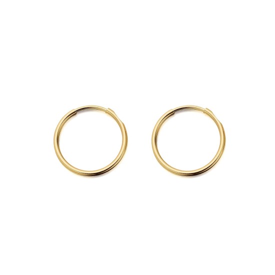 9ct yellow gold plain polished Hoop Earrings