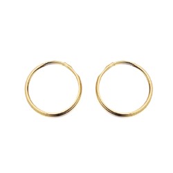9ct yellow gold plain polished Hoop Earrings