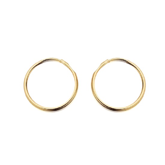 9ct yellow gold plain polished Hoop Earrings