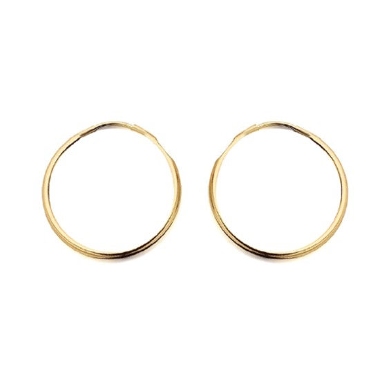 9ct yellow gold plain polished Hoop Earrings