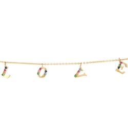 9ct Yellow 0.23ct Rainbow Saph 'LOVE' Bracelet