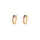 9ct Yellow Gold 0.34ct Rainbow Saph 12mm Hoop Earrings