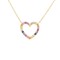 9ct Yellow Gold 0.29ct Rainbow Saph Heart Pendant - 16+2" Chain