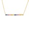 9ct Yellow Gold 0.32ct Rainbow Saph Bar Pendant - 16+2" Chain