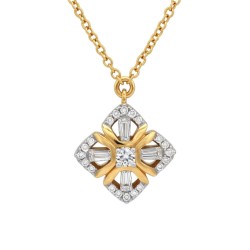 9ct Yellow Gold 0.12ct Diamond Pendant - 16+2" Chain