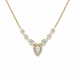 9ct Yellow Gold 0.41ct Diamond Pendant - 16+2" Chain