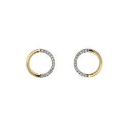 9ct Yellow Gold 0.08ct Diamond Circle Earrings