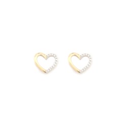 9ct Yellow Gold 0.06ct Diamond Heart Earrings