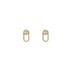 9ct Yellow Gold 0.16ct Moving Diamond Earrings