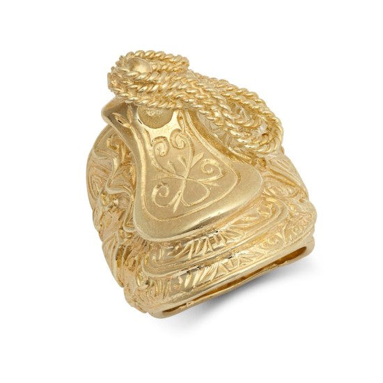 925 Silver Gold Plated Saddle Ring