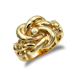 925 Silver Gold Plated Knot Ring