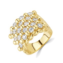 925 Silver Gold Plated Keeper Ring