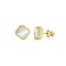 925 Silver 14ct Gold Plated MOP Clover Stud Earrings