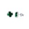 925 Silver Rhodium Plated Green Malachite Clover Stud Earrings
