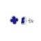 925 Silver Rhodium Plated Blue Agate Clover Stud Earrings