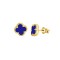 925 Silver 14ct Gold Plated Blue Agate Clover Stud Earrings