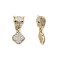 925 Silver 14ct Gold Plated Cz Set Panther Clover Stud Earrings Drops