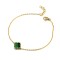 925 Silver 14ct Gold Plated Single Green Malachite Clover Bracelet