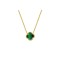 925 Silver 14ct Gold Plated Green Malachite Clover Necklace