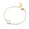 925 Silver 14ct Gold Plated Plated CZ Set Clover Bracelet