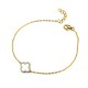 925 Silver 14ct Gold Plated Plated CZ Set Clover Bracelet