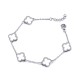 925 Silver Rhodium Plated CZ Set Clover Bracelet