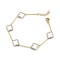 925 Silver 14ct GoldPlated CZ Set Clover Bracelet