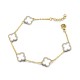 925 Silver 14ct GoldPlated CZ Set Clover Bracelet