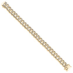 9ct Yellow Gold CZ Set Cuban Bracelet