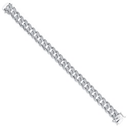 925 Silver CZ Set Cuban Bracelet