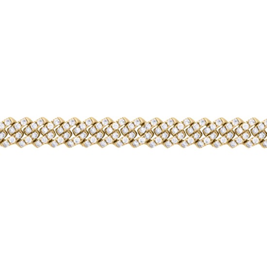 9ct Yellow Cuban Link 2.88ct Diamond Set Bracelet
