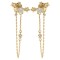 9ct Yellow Gold CZ Set Drop Chain Earrings