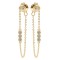9ct Yellow Gold CZ Set Drop Chain Earrings