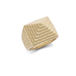 925 Silver Gold Plated Pyramid Ring 17.8mm
