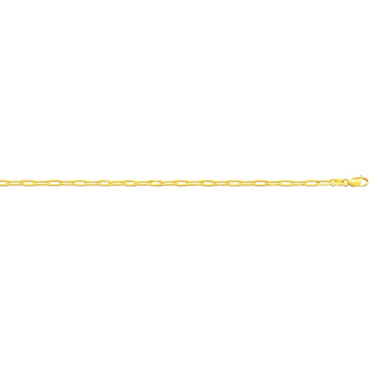 9ct Yellow Gold Hollow Paperclip 2.7mm Chain