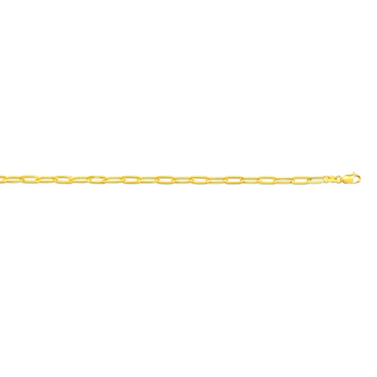 9ct Yellow Gold Hollow Paperclip 3.6mm Chain
