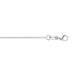 9ct White Gold Rolo 1.3mm Chain 16-18 Inch Extender