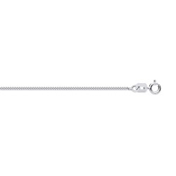 9ct White Gold Diamond Cut Curb 1.15mm Chain 16-18 Inch Extender
