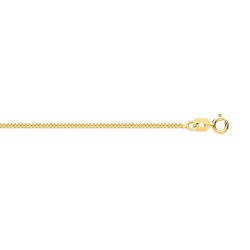 9ct Yellow Gold Diamond Cut Curb 1.15mm Chain 16-18 Inch Extender