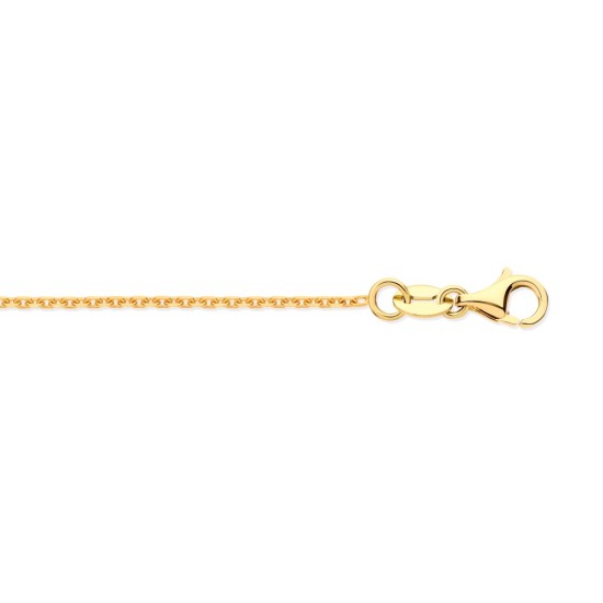 9ct Yellow Gold Diamond Cut Cable 1.2mm Chain 16-18 Inch Extender