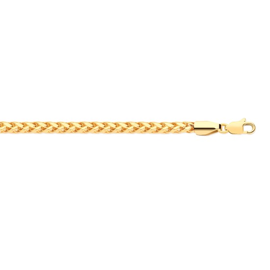 9ct Yellow Gold Hollow Triple Spiga 3.3mm Bracelet