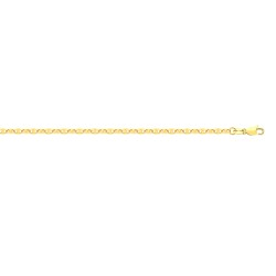 9ct Yellow Gold Hollow Marine 3.4mm Bracelet