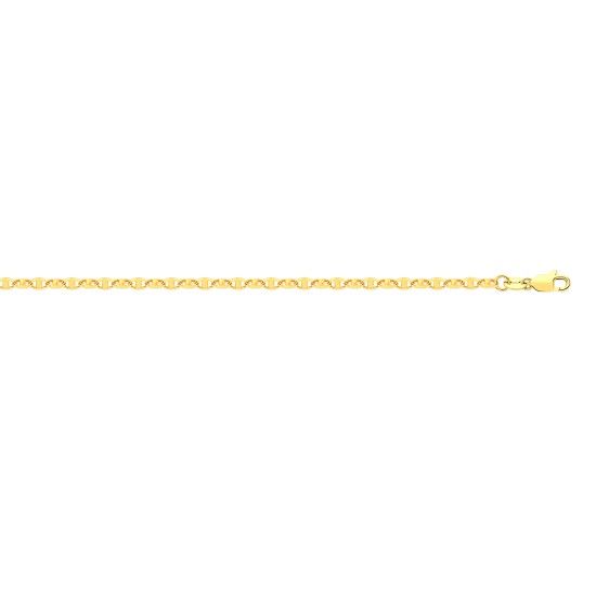 9ct Yellow Gold Hollow Marine 3.4mm Bracelet