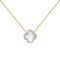 925 Silver 14ct gold Plated CZ Set Single Clover Necklace MOP White Colour