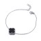 925 Silver Rhodium Single Clover Bracelet Black Onyx Colour